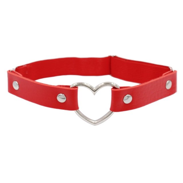 Cadena para pierna de cuero estilo Harajuku Punk, estilo europeo y americano, con forma de corazón, para baile callejero, de una sola capa, anillo para pierna