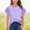 Purple, variant on BRGZLK Boys Girls Summer Casual Top,Children's Trendy Solid Color Round Neck Shirt soft Versatile Short Sleeved T-Shirt Green 7-8 Years