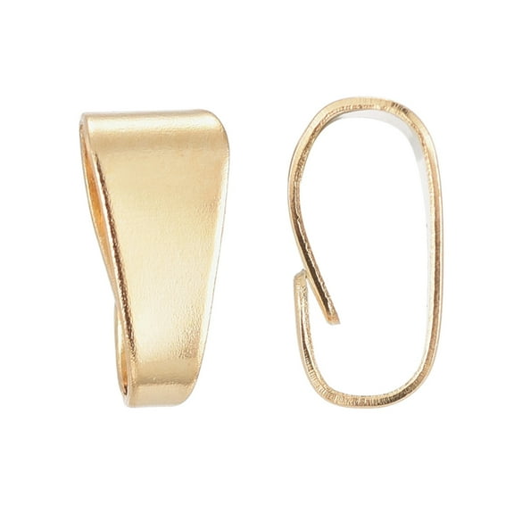 10pc 304 Stainless Steel Snap on Bails Real 24k Gold Plated 7x3.5x3.2mm Hole: 6x3mm DIY