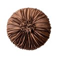 thumbnail image 2 of KITTEHIGM Ruched Velvet Round Throw Pillow with Rosette Center Pleated Circle Decorative Cushion in Multicolor Solid Velvet Accents for Sofa Bed Home Decor, 2 of 6