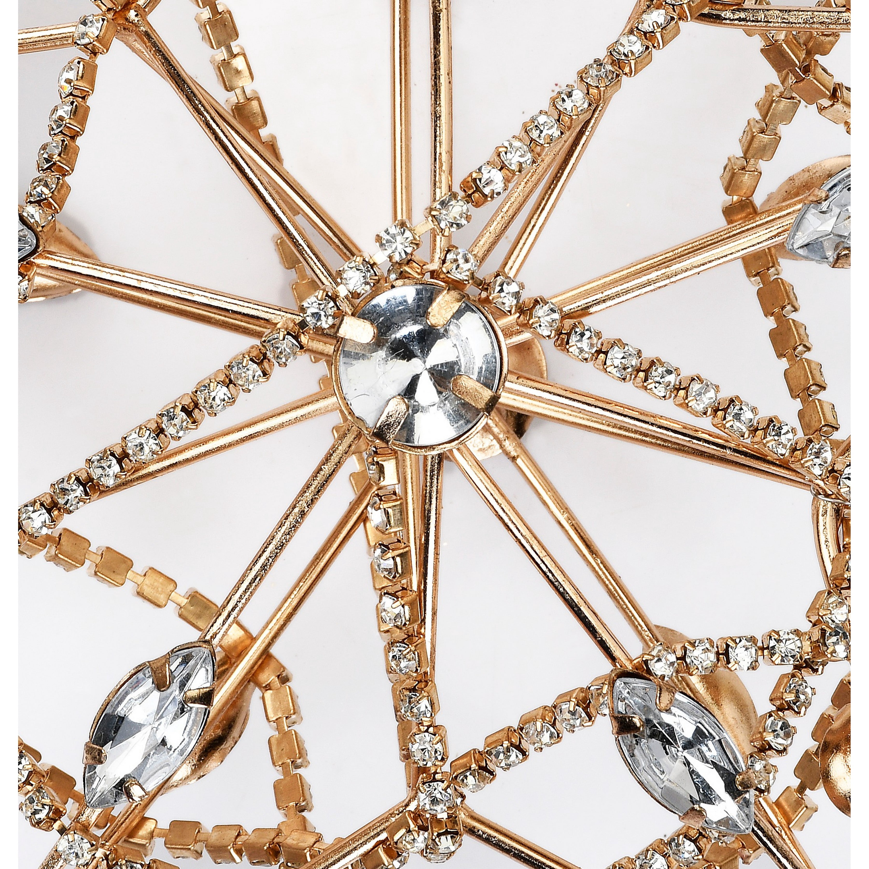 LR Home Gold and Silver Shining Crystal Chain Wrapped Star Ornament, Set of 4