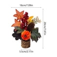 thumbnail image 3 of Mini Artificial Thanksgiving Pumpkin Maple Leaf Potted Plants, Realistic Fall Autumn Greenery Tabletop Ornament, Small Faux Plants Decor for Home Office Desk Indoor Holiday, 3 of 7