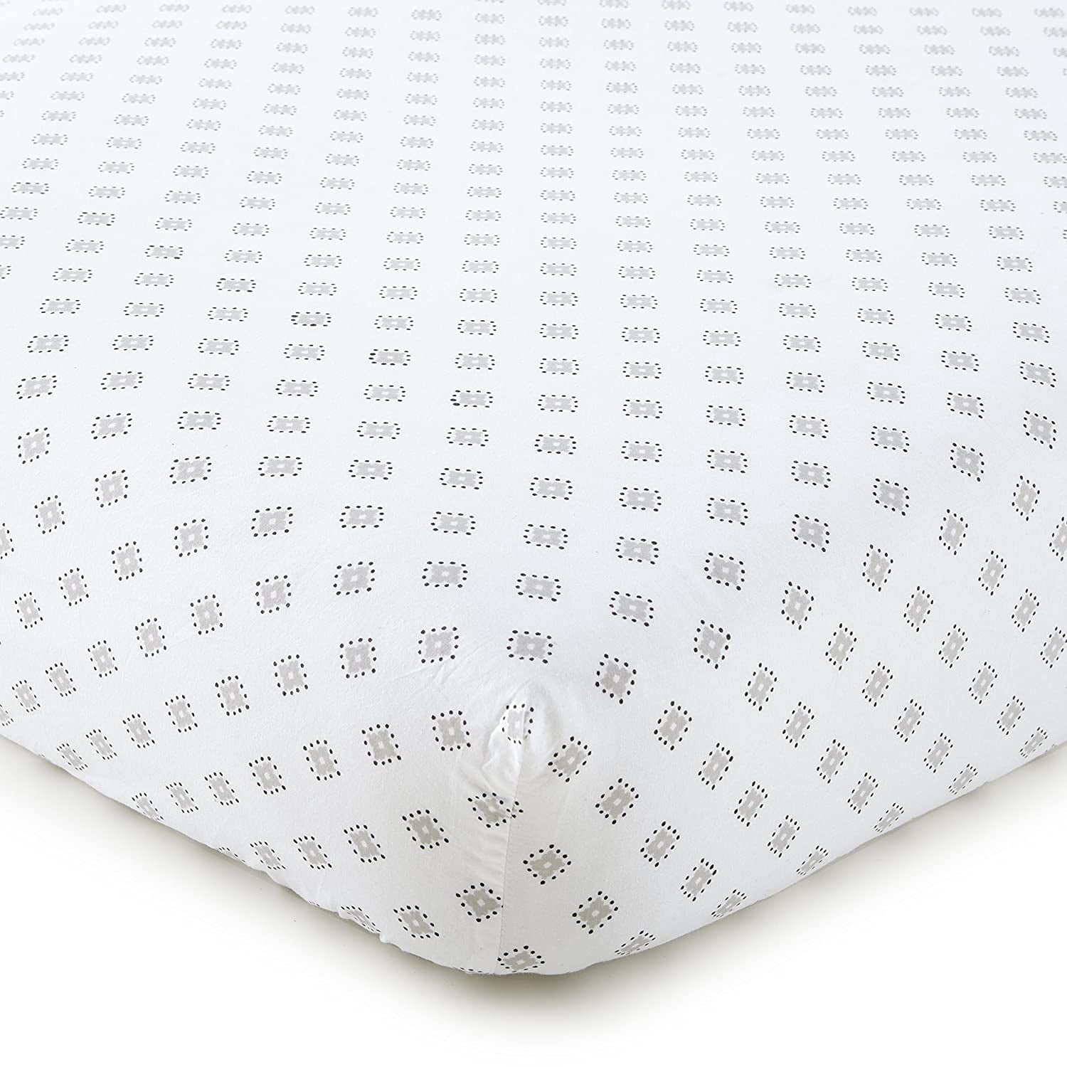 Levtex Baby - Willow Crib Bed Set - Baby Nursery Set - White - Soft Rosette Pintuck - 5 Piece Set Includes Quilt, Fitted Sheet, Diaper Stacker, Wall Decal & Crib Skirt/Dust Ruffle