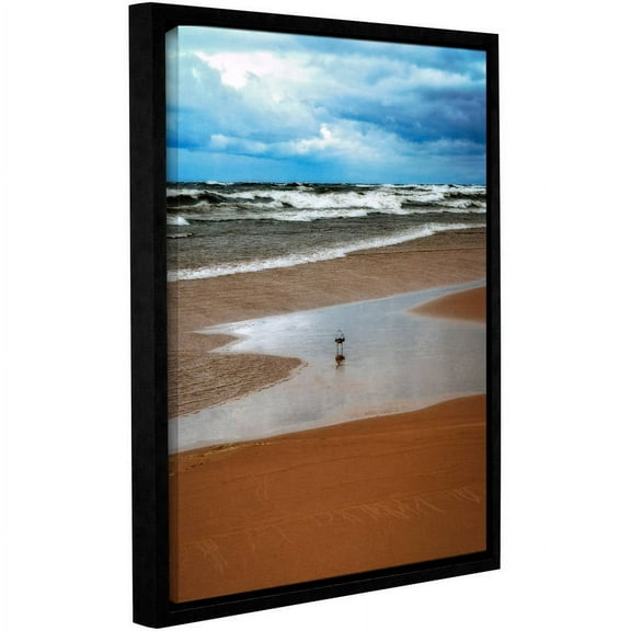 ArtWall Kevin Calkins "Lone Gull" Gallery-Wrapped Floater-Framed Canvas
