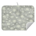 thumbnail image 3 of White Snowflakes Dish Drying Mat for Kitchen, Quick Drying Absorbent Soft Durable 16" x 18", 3 of 10