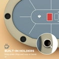thumbnail image 6 of Soozier Foldable Poker Table with Cup Holders, 70" Octagon Blackjack Texas Holdem Game Table, Blue, 6 of 10