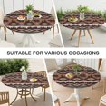 thumbnail image 7 of Colorful Floral 44Inch Boho Round Tablecloth with Elastic Edge, Stretch Table Cover for 38 to 42 Inch Tables, Durable Fabric, 7 of 7