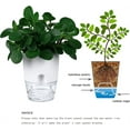 thumbnail image 4 of NOGIS Self Watering Planters Pots, 3 Pack 6 Inch Plant Pots, Modern Decorative Flower Pots with Transparent Water Storage Bottom, Perfect for Indoor House Plants, Flowers, Herbs (6 Inch, White), 4 of 7