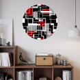 thumbnail image 3 of Wall Clock Red Geometric Clocks PVC Silent Non-Ticking Battery Operated Decorative Modern Art Square Lines Round Clock for Home Living Room Kitchen Bedroom Office School Wall Decor 10 Inch, 3 of 9
