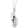 thumbnail image 2 of AFFY Mother's Day Jewelry Gifts Simulated Amethyst Mom Love Heart Pendant Necklace In 14k White Gold Over Sterling Silver, 2 of 5