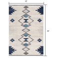 thumbnail image 3 of 4â€™ x 6â€™ Navy and Ivory Tribal Pattern Area Rug, 3 of 8