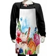 thumbnail image 1 of Tropical Kids Apron, Flowers and Butterflies with Ice Cream Berry Sauce and Chocolate Dessert Summer, Boys Girls Apron Bib with Adjustable Ties for Cooking Baking Painting, Multicolor, by Ambesonne, 1 of 2
