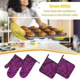 thumbnail image 5 of Daiia Colourful Glitter Pattern Oven Mitts and Pot Holders 4 pcs Set,High Heat Resistant 500 Degree Extra Thicken Long Kitchen Cotton Oven Glove, 5 of 6