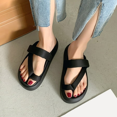 

Cathalem Womens Tie up Sandals Size 12 Flip Flops Sandal For Women Summer Ankle Strap Sandals Rose Flat Sandals for Women Wedding Black 8