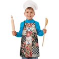 thumbnail image 2 of Pioneer Flower Floral Print Pattern Kids Aprons for Girls and Boys,Adjustable Neck Strap Toddler Aprons for Kids Cooking Baking, 2 of 7