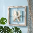 thumbnail image 6 of Cififendec Mediterranean Seashell Wall Plaques, 9.84", Wooden Distressed Frame 3D Coastal Hanging Art for Bedroom Beach Homestay Wall Decor, 6 of 7