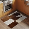 thumbnail image 2 of Cow Cowhide Front Door Rugs 2x3 ft Abstract Brown Seam Leather Small Rug for Entryway Non Slip Washable Bathroom Door Mat Absorbent Floor Mat for Indoor Entrance, 2 of 9