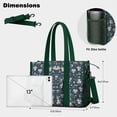 thumbnail image 4 of Teacher Tote Bag,Pioneer Flower Floral Print Pattern Teacher Utility Tote Bag,Large Work Tote Bags for Women with Multiple Pockets,Top Zipper Closure,13.8x10.6x6.7 Inch, 4 of 4