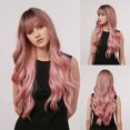 thumbnail image 2 of 2RIYADH Pelucas para Mujer Cabello Natural, Peluca Ondulada Rizada con Flequillo, Pelo Esponjoso, Ideal para Fiestas, Halloween, Juegos de Rol, Fiestas y Cualquier Otra Escena (Rosa, 65cm), 2 of 7