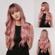 thumbnail image 2 of 2RIYADH Pelucas para Mujer Cabello Natural, Peluca Ondulada Rizada con Flequillo, Pelo Esponjoso, Ideal para Fiestas, Halloween, Juegos de Rol, Fiestas y Cualquier Otra Escena (Rosa, 65cm), 2 of 7