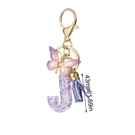 Initial Letter Keychain Gift for Women Girls Bling Sparkly Cute Backpack Car Key Accessories Lanyard