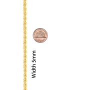 LIFETIME JEWELRY 5mm Rope Chain Necklace 24k Real Gold Plated-Women and Men (16 inches)