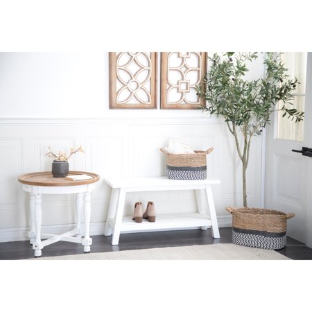 Studio 350 White Wood Farmhouse Bench 19 x 36 x 13 - 36 x 13 x 19