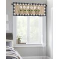 thumbnail image 4 of Kitchen Cafe Valance Curtain for Small Windows,Farm White Daisy Vintage Burlap Texture Rod Pocket Short Valances Buffalo Plaid Frame Window Treatment Panel for Living Room/Bedroom/Bathroom,42x18in, 4 of 9