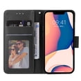 thumbnail image 5 of SaniMore for iPhone 14 6.1" PU Leather Case, Magnetic Closure Flip Wallet Cover with Wrist Strap Card Slot & Multi-Angle Kickstand All-Inclusive Protective Shell, Black, 5 of 7