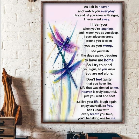 369 Prints Dragonfly Dragonflies As I Sit In Heaven And Watch Everyday- No Framed, Vintage Wall Art, Trendy Retro Print, Room Decor, Wall Art, Poster Only