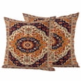 thumbnail image 2 of Pack of 2 Outdoor Pillow Covers 16x16 Inch Waterproof Orange Boho Flower Throw Pillow Covers,Decorative Couch Pillow Shams Protectors Traditional Oriental Tribal Ethnic Patio Cushion Pillowcases, 2 of 8