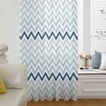 thumbnail image 6 of Gradient Blue Sheer Curtains 45 Inches Long, Geometric Stripes Wave Chevron Pattern Light Filering Curtains, Breathable Simi Curtain Privacy Drapes for Kitchen Bathroom Small Window Treatment, 6 of 9
