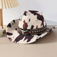 thumbnail image 6 of Byfri Unisex Wide Brim Western Cowboy Hat Adjustable Strap Outdoor Sun Hat 56-58cm, 6 of 7