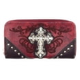 thumbnail image 5 of Western Rhinestone Cross Buclke Style Handbag Purse with Magnetic Closure and Matching Wallet In Multi Colors, 5 of 7