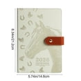 thumbnail image 3 of HaoXun A5 Leather Bound Buckle Notebook with Horizontal Lines - Lined Journal for Note Taking and Planning, Portable 8.3x5.7 Inches, Paper Material in Brown, Beige, Coffee, White, 3 of 7