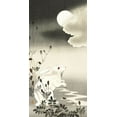thumbnail image 2 of Koson, Ohara 18x32 Gold Ornate Wood Framed with Double Matting Museum Art Print Titled - Rabbit at full moon, 2 of 4