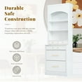 thumbnail image 2 of GZXS White Pantry Cabinet with 5 Drawers, Adjustable Shelves, and Faux Marble Top, Freestanding Kitchen & Dining Storage Hutch, 28.7"L x 17.5"W x 83.7"H, 2 of 8