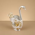 thumbnail image 5 of Swan-Shaped Metal Utensil Holder with Gold Coffee Spoon Set – Elegant Kitchen & Dining Table Decor, 6.5"x4"x3", Gold, 5 of 6