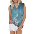 thumbnail image 1 of Débardeurs & Camisoles pour Femmes Soldes Débardeur Mélangé Mode Décontractée Imprimé Floral Bouton Sans Manches, 1 of 5