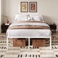 thumbnail image 3 of Amolife Heavy Duty Queen Size 18'' Metal Platform Bed Frame with Ample Under Bed Storage Space, White, 3 of 7