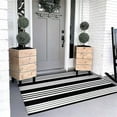 thumbnail image 1 of Washable Doormat Indoor Outdoor Rug 27x43 Inch | Non Slip Front Door Mat Porch Kitchen Bathroom Area Rug | Blue White Striped Modern Durable Cotton Polyester Carpet | Easy Clean Layered Entryway, 1 of 8