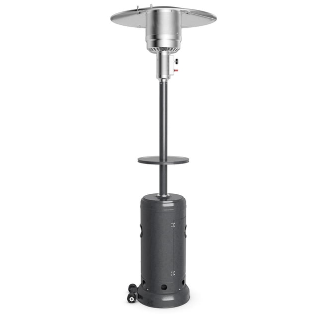 Costway Chauffage de Patio Extérieur 50,000BTU avec Roues et Étagère, sur Pied