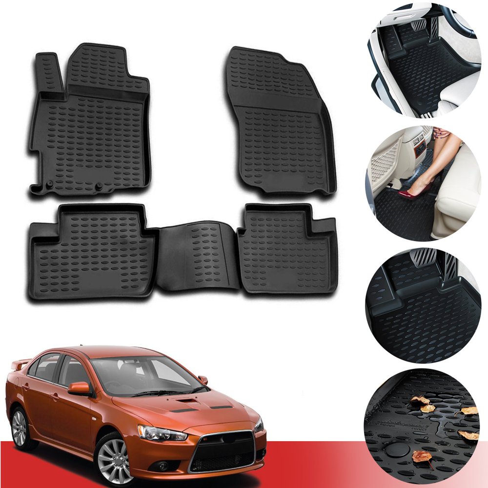 Floor Mats Liner 3D Molded Fits for Mitsubishi Lancer X DE ES GTS EVO