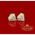 thumbnail image 4 of King of Bling's 0.24ct Cubic Zirconia 925 Yellow Silver Women's & Men's Hip Hop Stud Earrings, 4 of 10