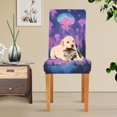 thumbnail image 4 of Yayeee 2 Pack Dining Chair Covers Stretch Parson Chairs Slipcovers Seat Protector, Neon Jellyfish, 4 of 6