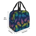 thumbnail image 2 of Yiaed Abstract Bright Pineapple Fruit Retro Print Insulated Lunch Bag Reusable Cute Tote Lunch Box, Leakproof Cooler Lunch Bags for Work Office Travel School Picnic, 2 of 5
