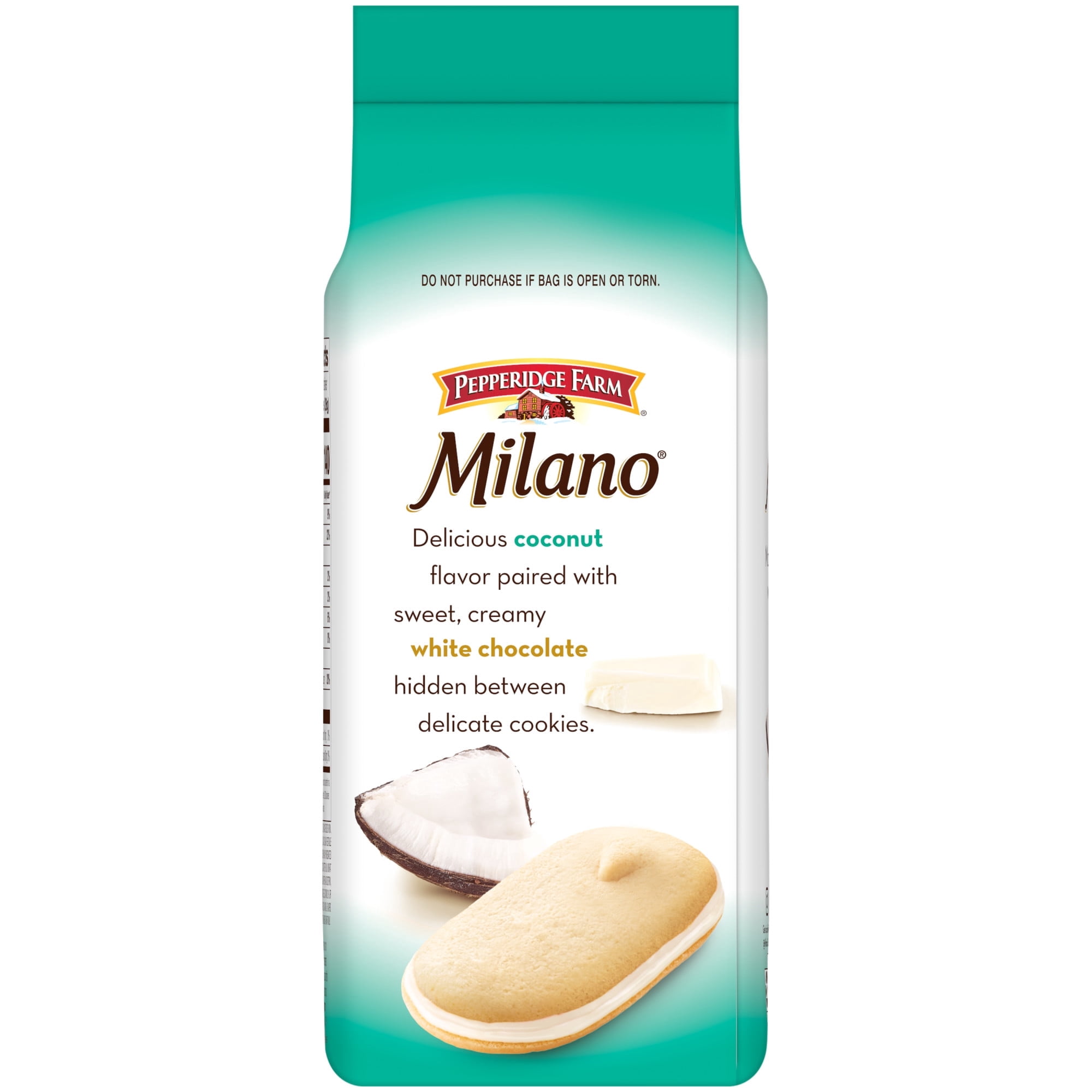 Pepperidge Farm Milano White Chocolate Coconut Flavored Cookies, 7 oz Bag - ( 4 pack )