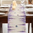 thumbnail image 3 of Table Runners 90 Inches Long Dress Scarves, Wisteria Farmhouse Coffee/Dining/Kitchen Table Runner for Living Room, Spring Purple Flowers Butterflies Vintage Beige 13x90 Inch, 3 of 9