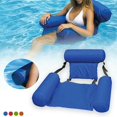 thumbnail image 2 of Blue Floating Chair Pool Seat Inflatable Lazy Water Bed Lounge Chair Toy, 2 of 2