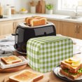 thumbnail image 3 of Toaster Cover 2 Slice, Green Plaid Dustproof Bakeware Oven Protector with Top Hook, Gradient Geometric Buffalo White Checkered Waterproof Small Kitchen Appliance Toasters Dust Cover, 12"x7.5"x8", 3 of 9